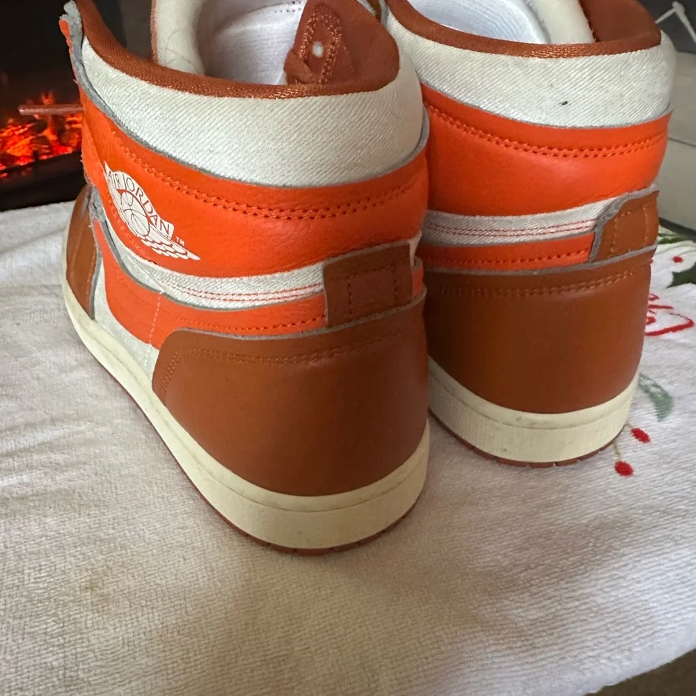 Air Jordan High-Top Sneakers in Orange and Brown - Picture 4 of 5